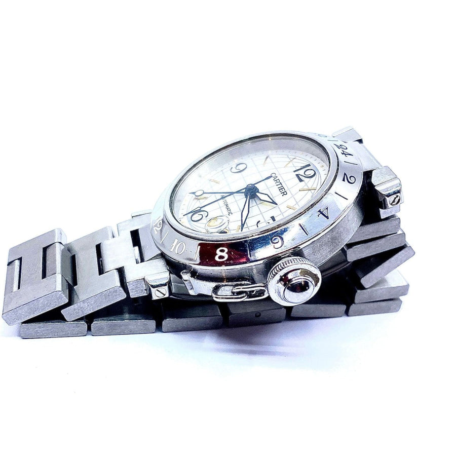 Montre CARTIER Pasha GMT acier aux méridiens