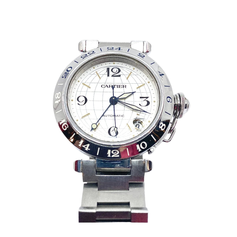 Montre CARTIER Pasha GMT acier aux méridiens