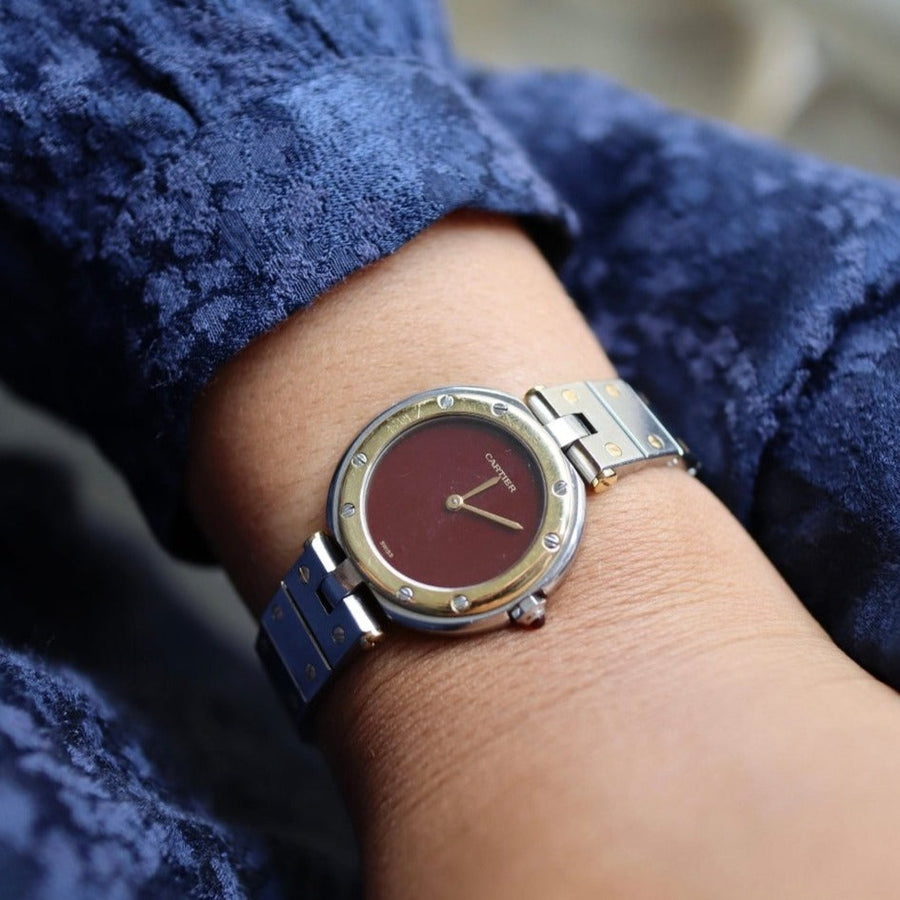 Montre Cartier Santos en or jaune et acier