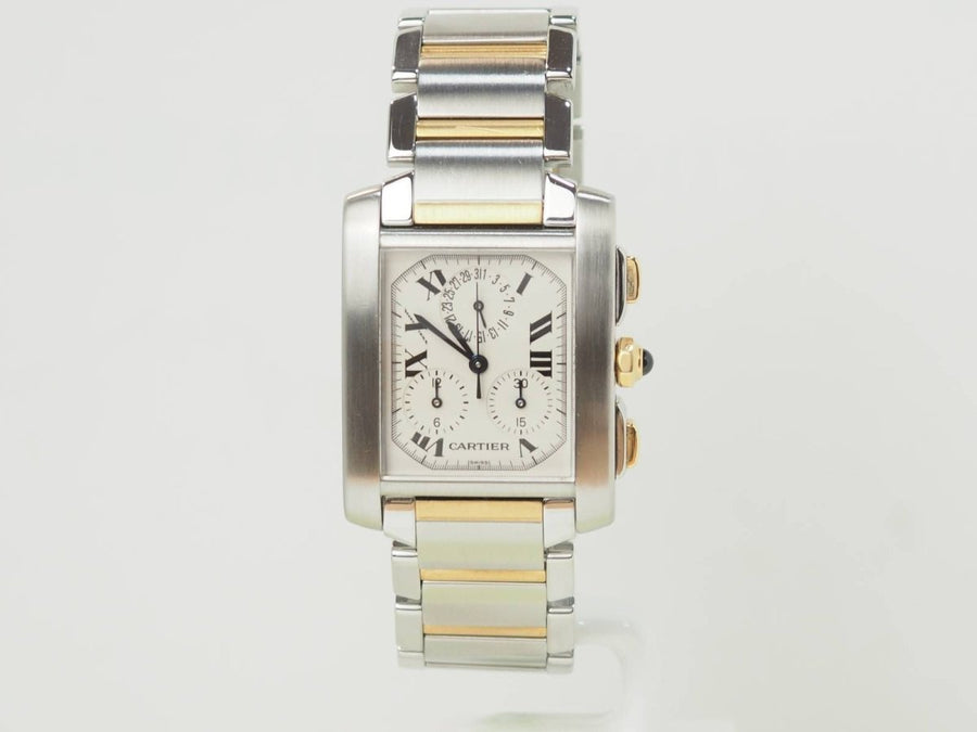 Montre Cartier Tank Française GM en or et acier