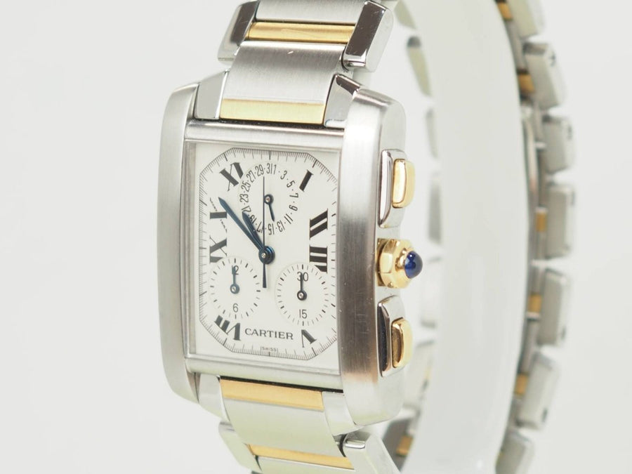 Montre Cartier Tank Française GM en or et acier