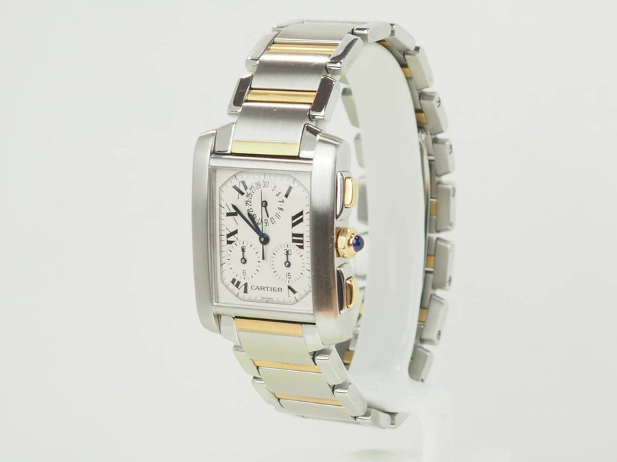 Montre Cartier Tank Française GM en or et acier