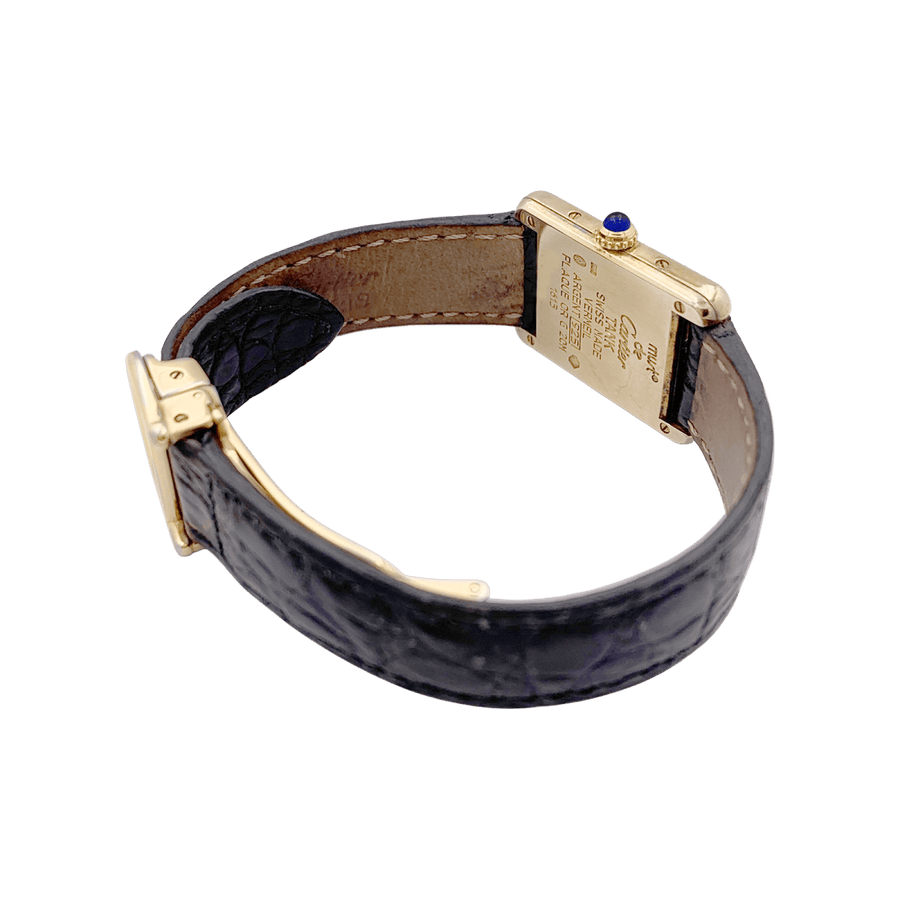 Montre Cartier Tank Must en argent plaqué or
