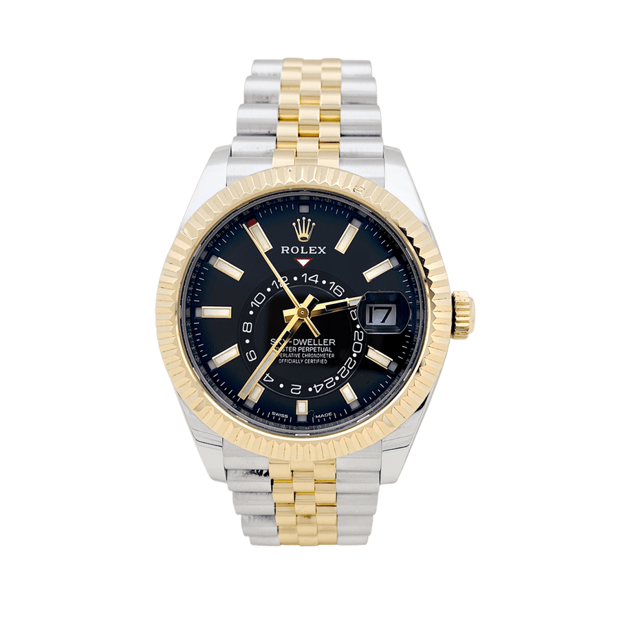 Montre Rolex Sky Dweller en acier et or jaune