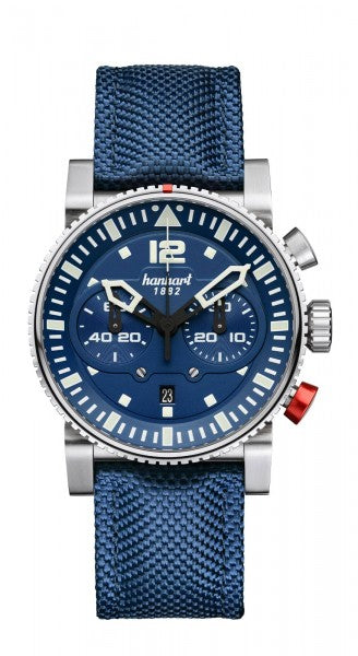 Montre Hanhart 1882 - Primus Pilot Acier Bleu