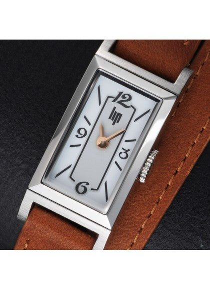 Montre Lip - Churchill T13 bracelet cuir double tour marron