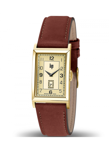Montre Lip - Churchill T24 bracelet cuir marron foncé