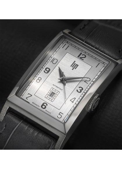 Montre Lip - Churchill T26 auto bracelet cuir gris