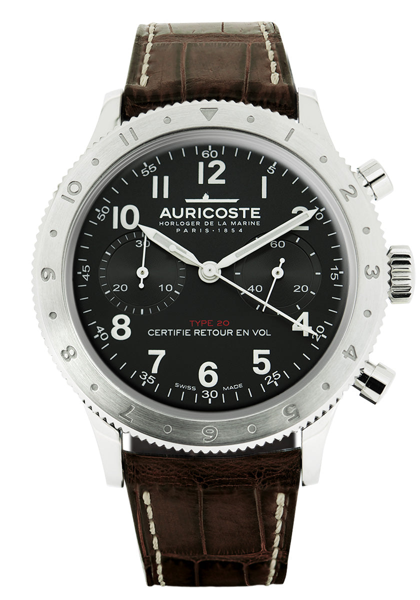 Montre Auricoste - Chronographe Flyback Type 20 compteurs noir